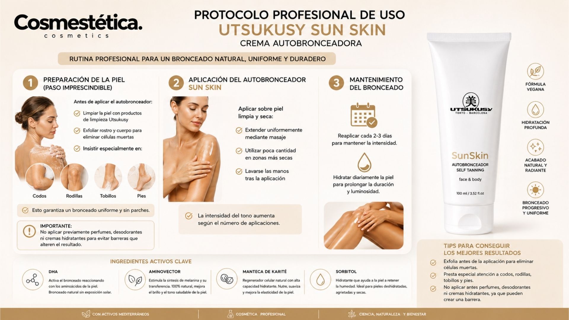 protocolo crema autobronceadora de utsukusy